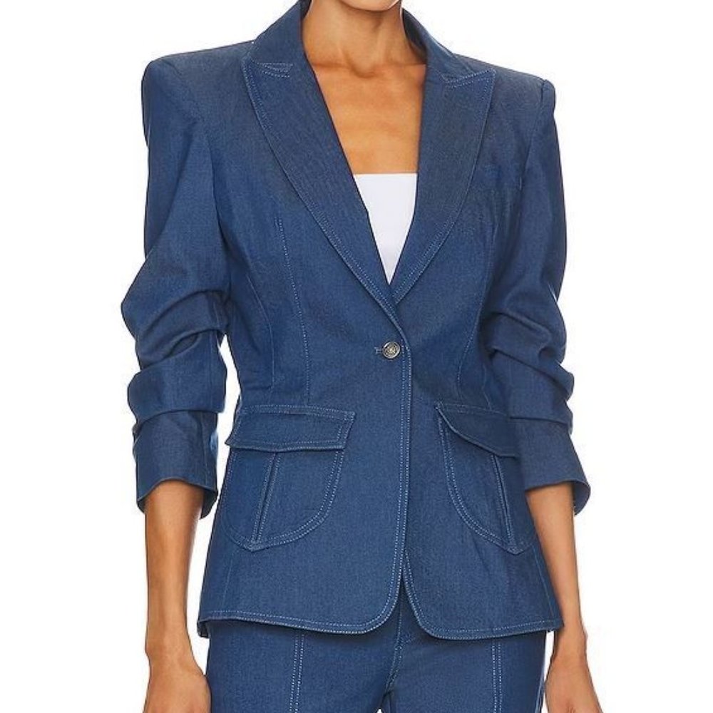 NEW Cinq A Sept LOUISA JACKET Aegean Blue, size 10, NWOT